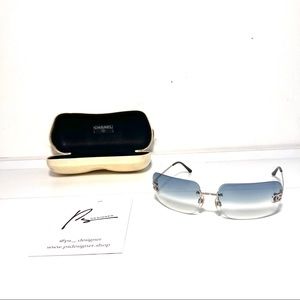 Blue Rimless Chanel sunglasses